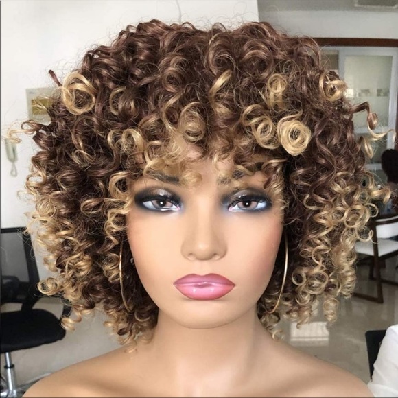 Bouncy Fluffy Blonde Ombre Afro wig